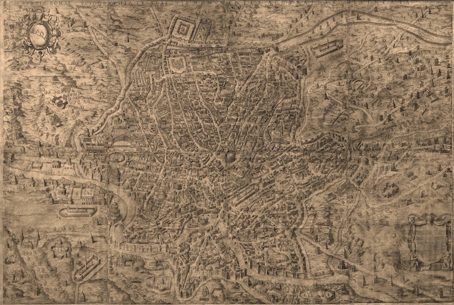 Duperac Etienne (1535 ca.-1604) Urbis Romae Sciographia ex Antiquis Monumentis Accuratiss. Delineata tra il 1649 ed il 1660 Roma 